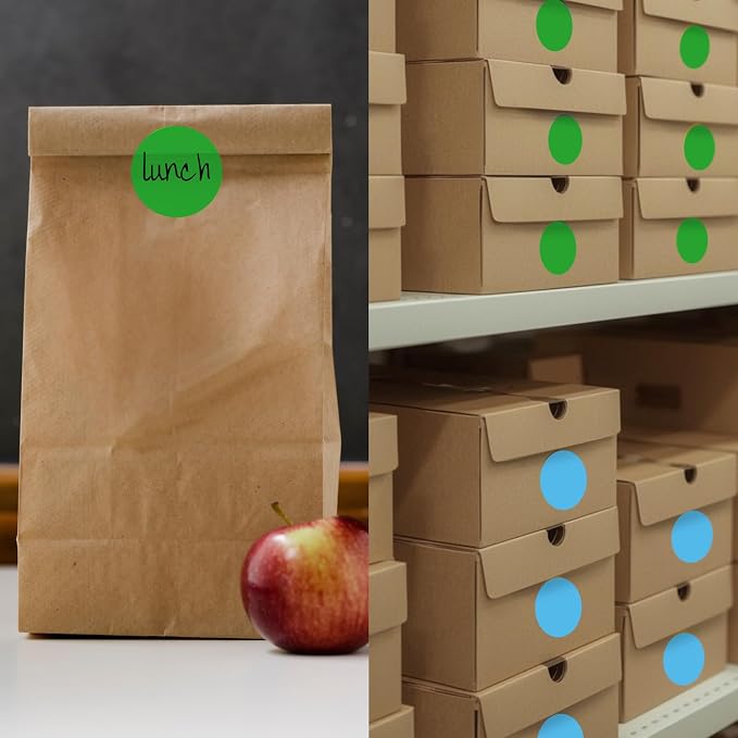 Green Dot Stickers, 2 Inch, 500/Roll | Writable Green Circle Labels for Warehouses, Offices, Food Service and Medical Use. Made in USA