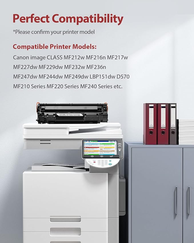 AOLIBE 137 Compatible Black Toner Cartridge Replacement for Canon 137 Toner Cartridge, Use for MF232w, MF242dw, MF212w, MF216n, MF217w, MF244dw, MF247dw, MF249dw, MF227dw Printers, 2-Pack