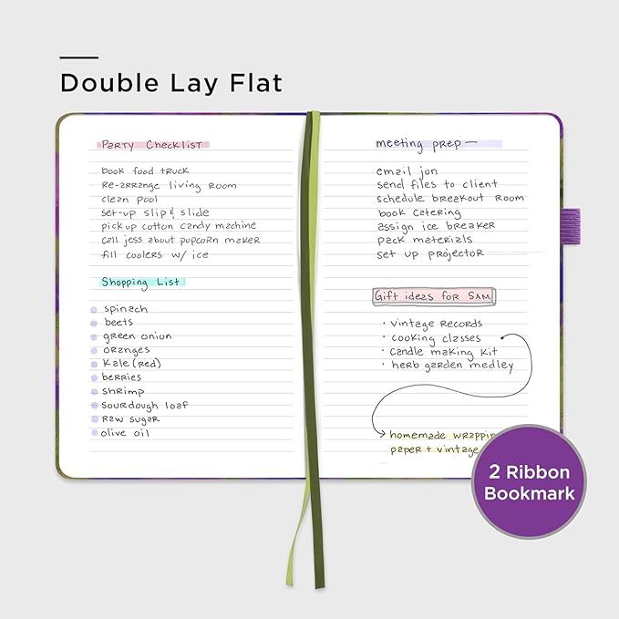 &And Per Se Hardcover Notebook – A5 5.7"x8" College Ruled, 160 Pages, 100gsm Thick Paper – Aesthetic Journal for Women, Gift-Ready Planner, Everyday Writing Notebook (Lavender Grove)