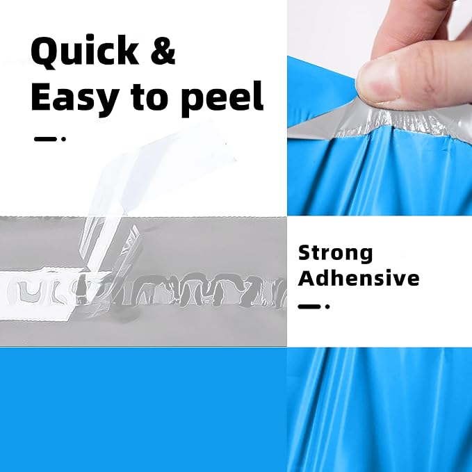 POLYSELLS 1000 pcs 9x12 Inches Blue Poly Mailers Shipping Envelopes, Strong Adhesive Sealing, Waterproof, and Tear-resistant Postal Mailing Bags for Clothing and Accessories