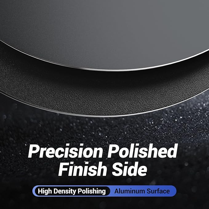 HONKID Metal Aluminum Mouse Pad, Thin Hard Mousepad, Double Sided Waterproof Fast and Accurate Control Mousepad for Laptop, Computer and PC, Office, 7.87 * 7.87 Round Grey
