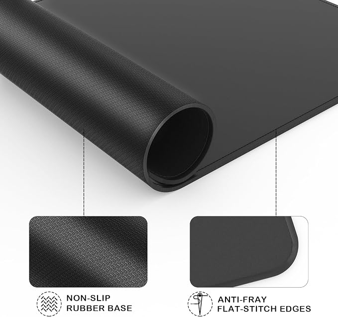 Mouse Pad with Stitched Edge, Multiple Patterns Computer Mouse Pads with Non-Slip Rubber Base, Washable Cloth Mousepad, for Gaming, Laptop, PC (Graphite)