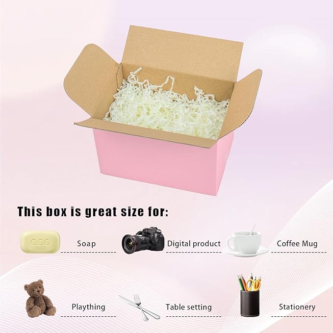 Small Pink Shipping Boxes 6x4x4 Inches, 30 Pack Mailer Boxes, Corrugated Cardboard Boxes for Packaging, Shipping, Mailing