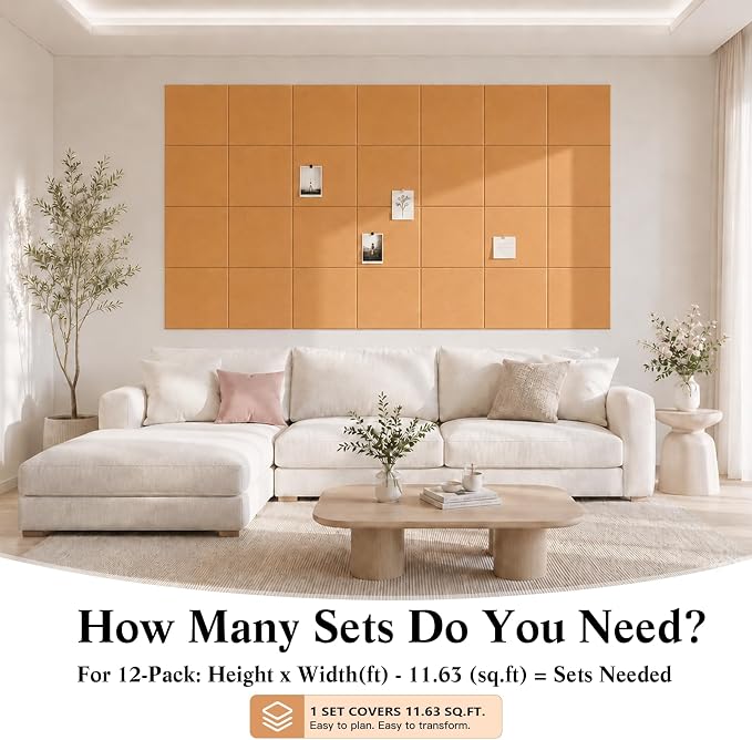36" x 24" Decorative Bulletin Boards, Large Cork Board Alternative | 30 Pushpins30 Adhesive Tabs, Solid-Tile 6-Pack Felt Wall Tiles,Cork Boards for Office Push Pin Board Felt Board,Creamy Coffee | 30 Pushpins30 Adhesive Tabs, Solid-Tile 6-Pack Felt Wal...