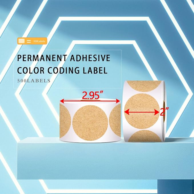 PARLAIM 2”Color Coding Labels Stickers,500PCS Round Adhesive Circle Dot Stickers for Inventory Kraft