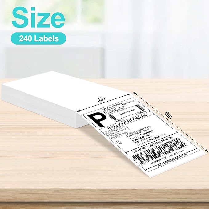Joyberg 4x6 Thermal Labels, Shipping Labels, Strong Adhesive Thermal Label, White Printer Paper/Label