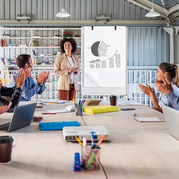 Mobile Whiteboard 40x26 Inches White Board Dry Erase Board on Wheels | Height Adjustable, Magnetic Surface, Dry Erase, With Stand, Ideal for Classroom, Office, School, Home, Homeschooling, Teacher