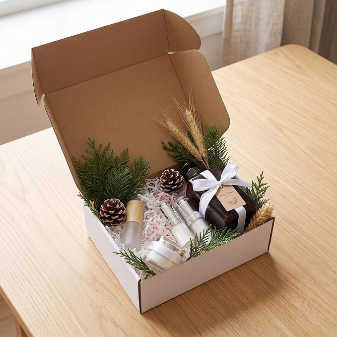 RLAVBL 12x9x4 Shipping Boxes Set of 1, White Corrugated Cardboard Box for Packing, Mailing, Business