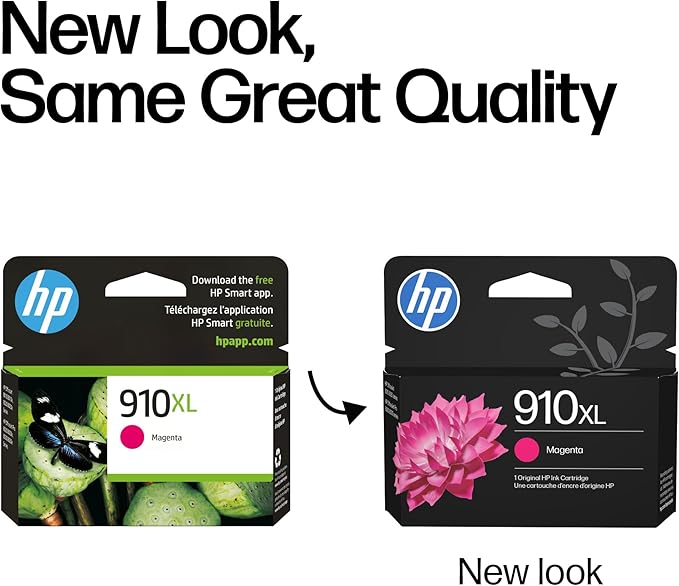 HP 910XL Magenta High-Yield Ink Cartridge | Works with OfficeJet 8010,8020 Series,OfficeJet Pro 8020,8030 Series | Eligible for Instant Ink-| 3YL64AN,(Pack of 2)