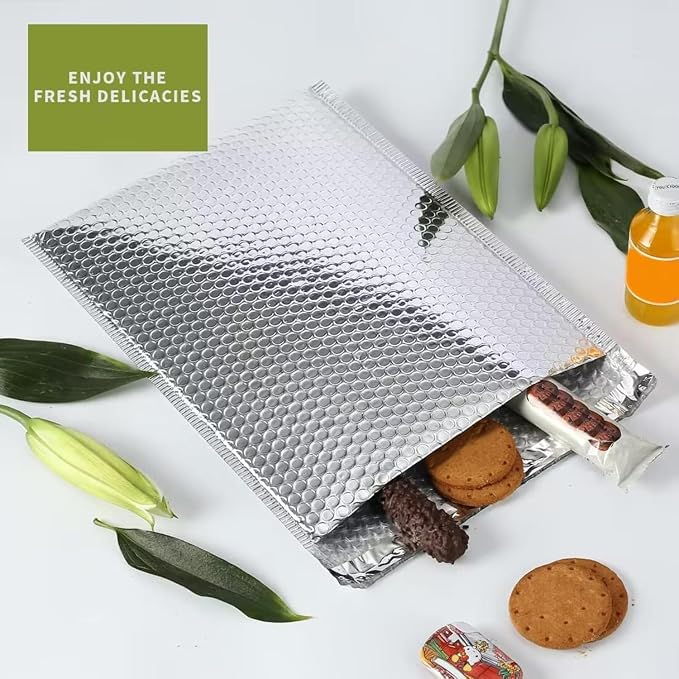 Thermal Bubble Mailer 13.75 x 10.5 Inch, Pack of 10 Cool Bubble Mailers,Insulated Mailers for Cold Shipping, Waterproof Foil Mailing Envelopes,Insulated Shipping Bags for Food,Perishables