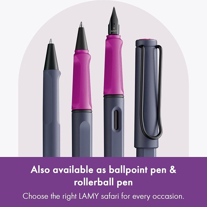 LAMY safari pink cliff - Fountain Pen with ergonomic grip & polished steel nib in size EF - ideal for any Writing & Calligraphy - including LAMY T 10 blue cartridge - Right-Handed | Lamy Fountain pen with ergonomic grip - robust ASA plastic - incl. LAM...
