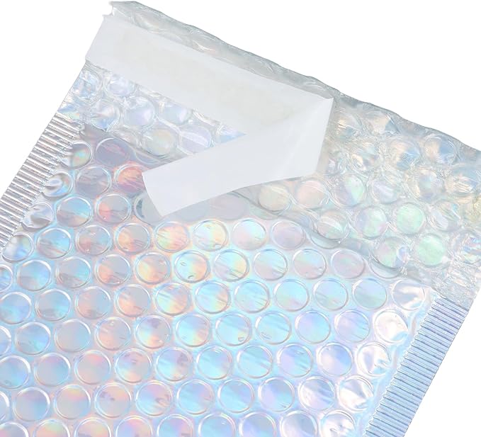 100 PCS 5 x 6 Inch Metallic Bubble Mailers, Silver Padded Mailing Envelopes, Practical Self Seal Aluminum Film Shipping Envelopes for Packing, Mailing