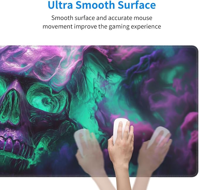 Horror Skull Mouse Pad XL Large Mousepad Non Slip Rubber Base Desk Mat for Laptop Computer Gaming 31.5" X 12"