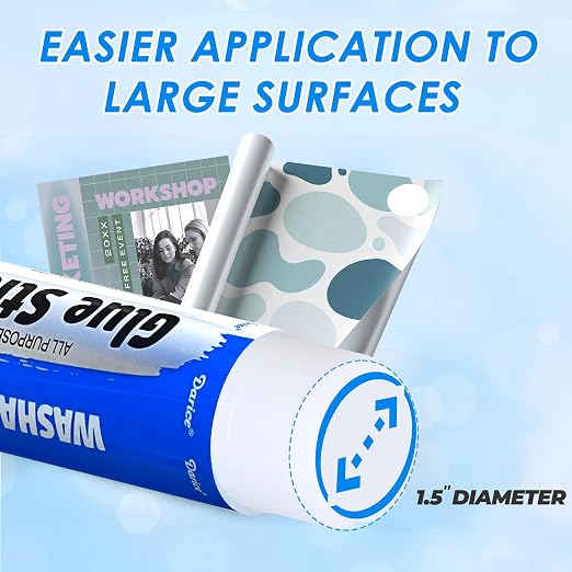 Darice Giant Glue Sticks, Large 115-gram/4.05oz Jumbo XL Glue Stick - Washable, Non-Toxic - Classroom School Supplies - 6 Pack