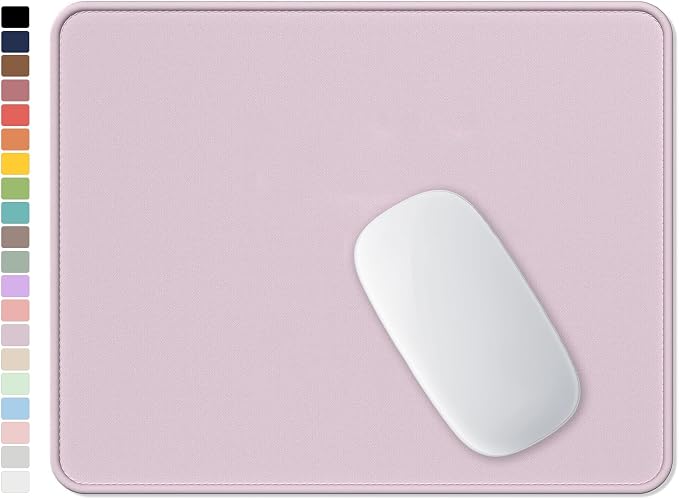 Hsurbtra Mouse Pad, Premium-Textured Square Mousepad 10.2 x 8.3 Inch, Stitched Edge Anti-Slip Waterproof Rubber Pretty Cute Computer Mat for Office Gaming Laptop Women Kids Dark Pink