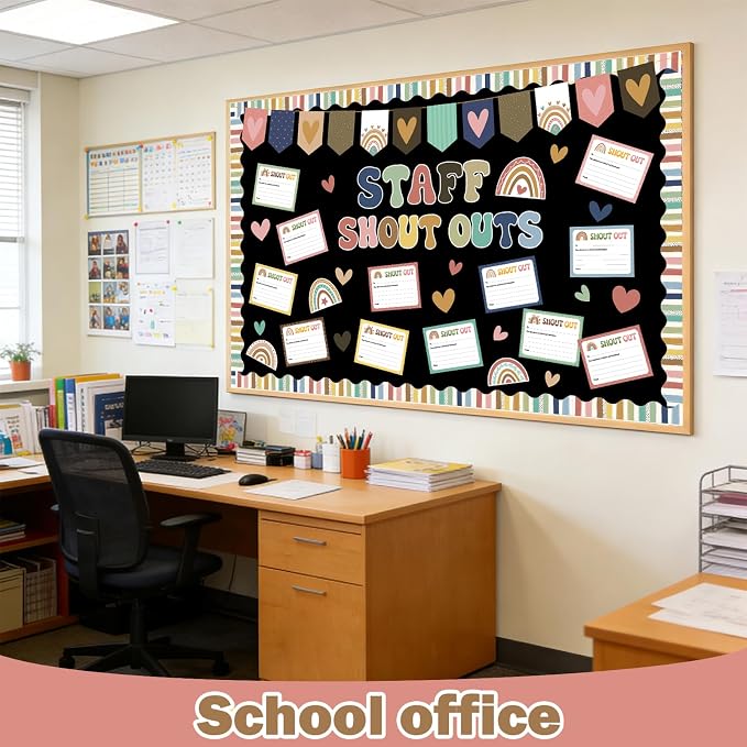 Employee Recognition Bulletin Board Decor - 20 Paper Cutouts Expressing | Appreciation and Acknowledgment, Perfect for School, Classroom, and Office Wall Decor (Bohemia)