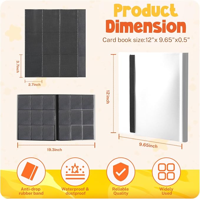 Card Binder, 9 Pocket Trading Card Album Folder,20 Pages, 360 Card Capacity Sports Card Binder, Premium Card Binders Compatible with MTG, TCG, Baseball Cards (White)