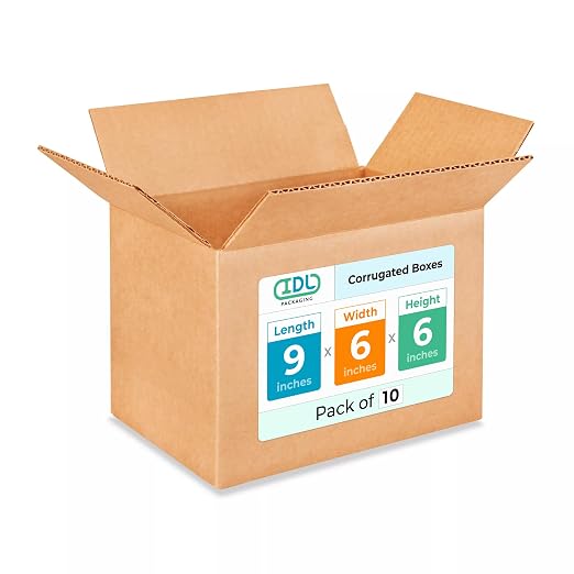 Small Moving & Shipping Boxes 9x6x6 inches (10-Pack) - Extra Strength 200 lb vs Regular - Corrugated Boxes for Packaging for USPS/FEDEX - Moving Box Heavy Duty - Cartons Box by IDL Packaging | Extra Strength 200 lb vs Regular - Corrugated Boxes for Pac...