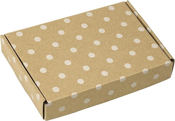 RUSPEPA Recyclable Corrugated Box Mailers - 6" x 4" x 1" - Cardboard Box Perfect for Shipping Small - 50 Pack - Kraft Dot