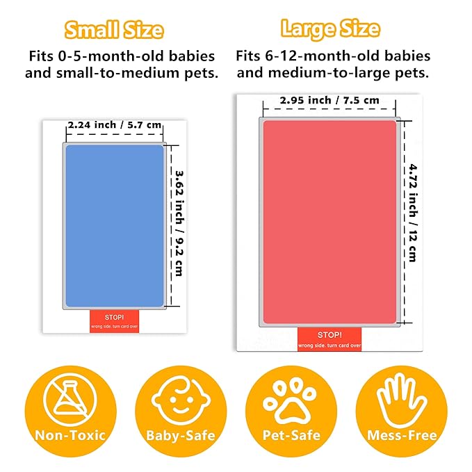 4-Pack Baby Inkless Hand and Footprint Kit Paw Nose Print Kit for Dogs Cats Pets Clean Touch Ink Pad for Baby Pets Newborn Keepsake Mess-Free Ink Pad