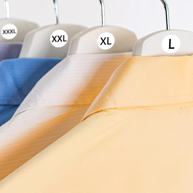 3500 PCS 7/8" Size Labels for Clothing Retail, 7 Sizes (XS-XXXL) | Round Self Adhesive Size Stickers, for T Shirts/Trousers/Skirt Retail, BPA free, Easy Peel, 7 Rolls (White with Black Word)