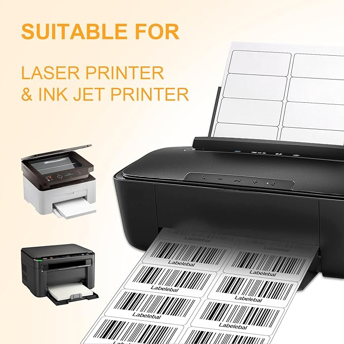 [500 Sheets 5000 Pcs] 10-UP 2''x4'' Shipping Labels for Laser & Inkjet Printers, 2" x 4" Mailing Stickers, 10 Pcs Per Page Shipping Labels,8.5"×11" White 500 Sheets for Printer