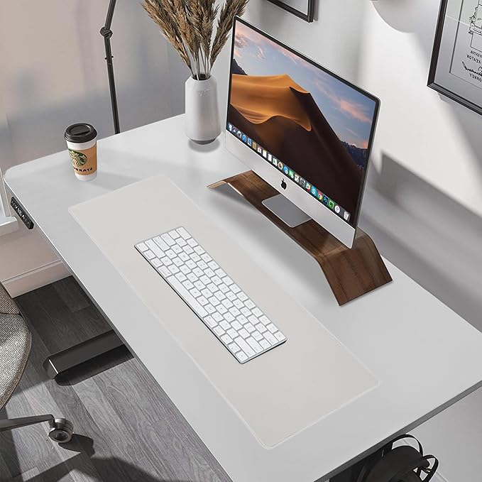 ALOANES Waterproof Mouse Pad with Durable Stitched Edge, XL Gaming Keyboard Pad, Non-Slip Rubber Base Mouse Mat, Extended Desk pad for Gamer, Office & Home, Beige Mousepad 27.6"x 11.8"x 0.12"