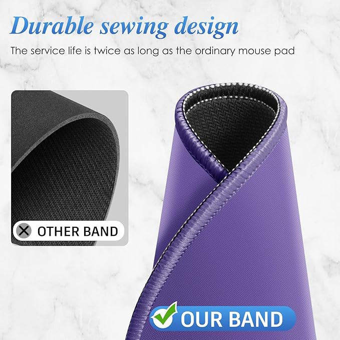 Round Mouse pad, high-end Texture, Sewn Edge Design, Anti-Slip Rubber Base. 8.6 x 8.6 inches (Purple)