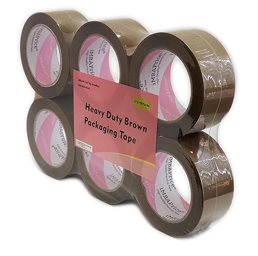 iMBAPrice Brown Packing Tape 2 Inch x 110 Yards, 6 Rolls | Heavy Duty 2.0 Mil, Strong Adhesive BOPP, Carton Sealing, For Moving, Mailing, Storage & E-Commerce