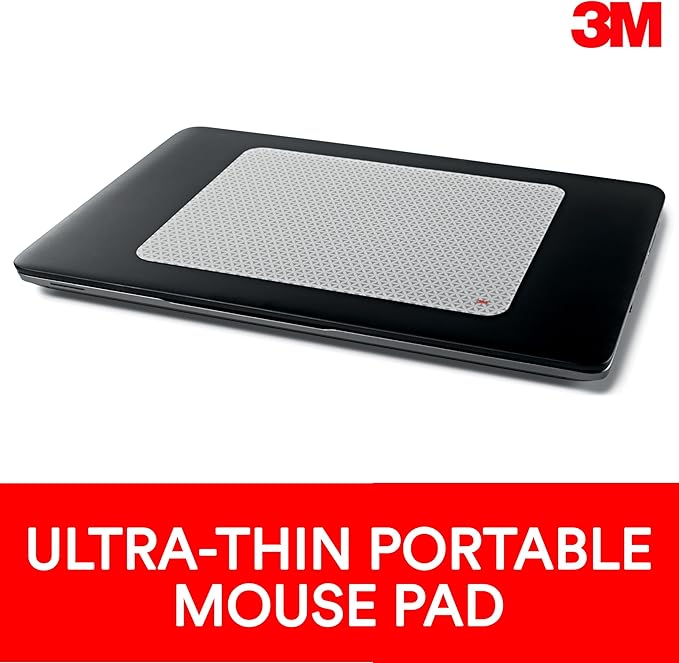 3M Precise Mouse Pad with Repositionable Adhesive Back, Enhances The Precision of Optical Mice at Fast Speeds and Extends The Battery Life of Wireless up to 50%*, 8.5" x 7", Bitmap (MP200PS), Polymer
