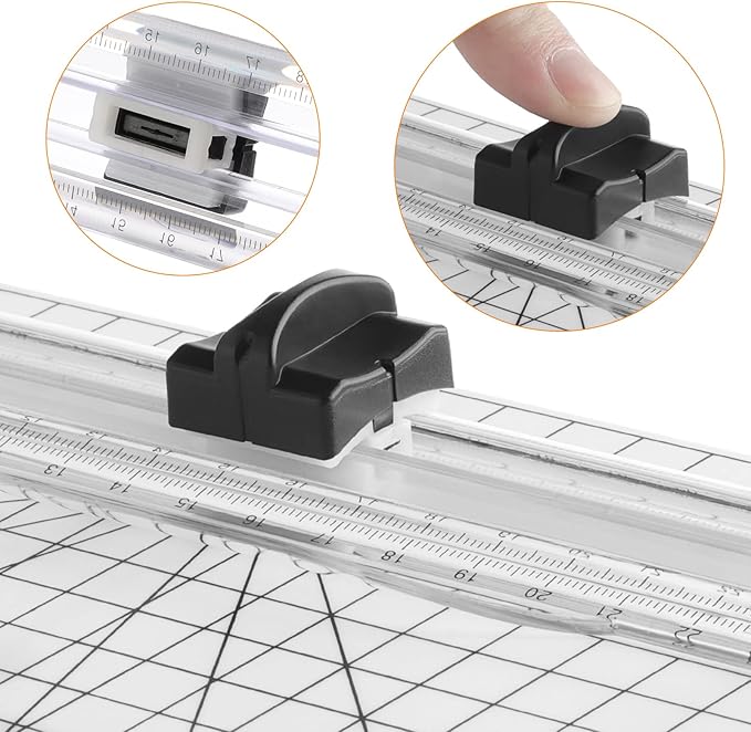 Firbon 5 Pieces Black Replacement Blade with Automatic Security Safeguard Design for Paper Cutter Trimmers