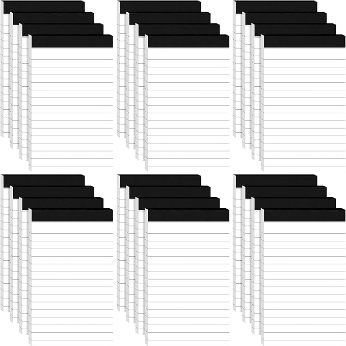24 Pack White Note Pads Small Notepad 3x5 in Pocket Notepad Mini Notepads | 3x5 Memo Pad Server Lined Paper Small Note Pads 30 Sheet/Notepad, Portable Memo Notepad 3 x 5 for Home School Office Supplies