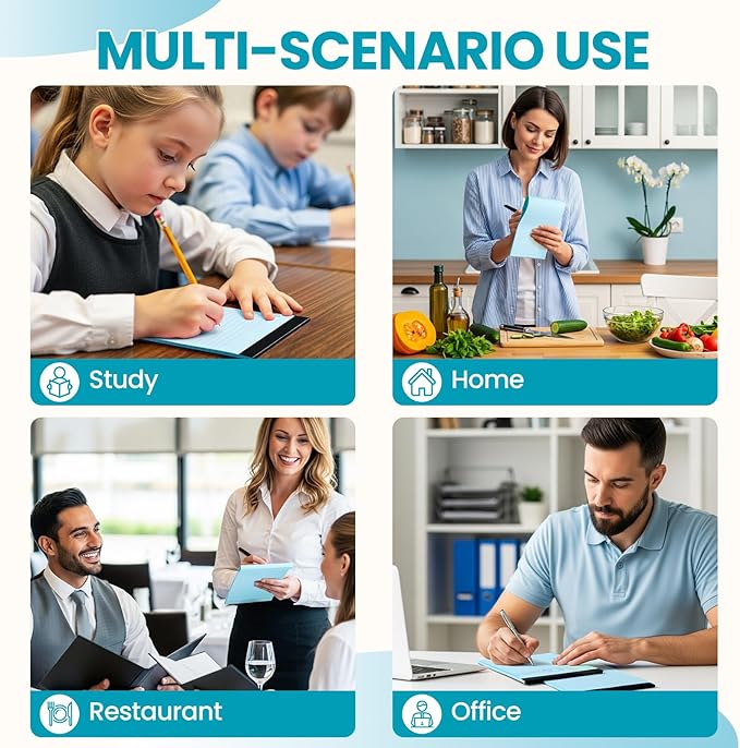 VITEVER Small Note Pads 5x8,[7 Pack] Narrow Ruled Legal Pads,Micro Writing Pads Perforated Lined Note Paper for Study,Office,To-Do Lists,30 Sheet/notepad,Light Blue