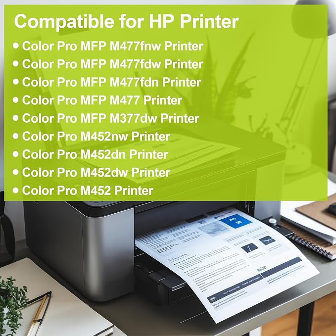 greencycle 1 Pack Compatible Toner Cartridge Replacement for HP 410A 410X CF412X Yellow Toner Works on Color Laser Jet Pro M452dn M452dw M452nw M477fdn M477fdw M477fnw M377dw Printer