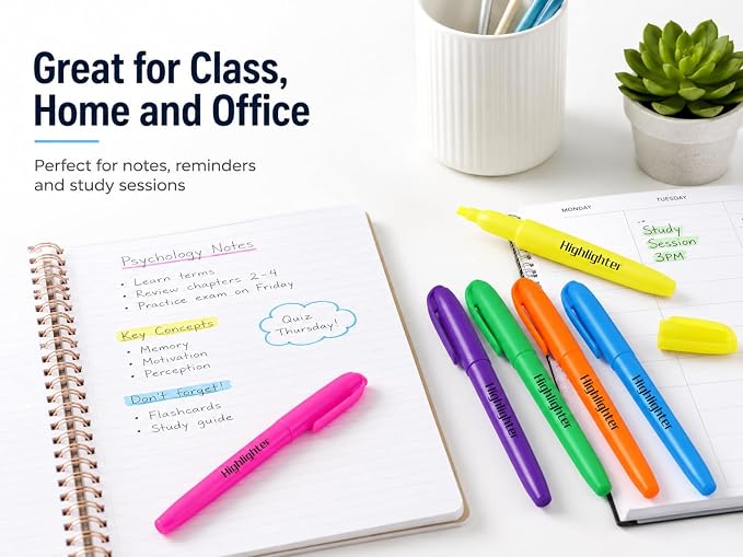 Highlighters Assorted Colors, 24 Pack Chisel Tip Highlighter Bulk | Highlighters for Classroom, Teacher Supplies, Students, School, Office and Note Taking, Back to School, Classroom Must Have