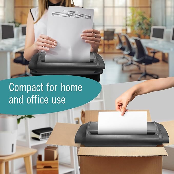 Paper Shredder for Home, Portable Paper Shredders Heavy Duty with Extendable Arm – 7 Sheet Strip-Cut, Credit Card Slot, Mini Document Shredder Without Basket for Home, Office, Overheat, Jam protection