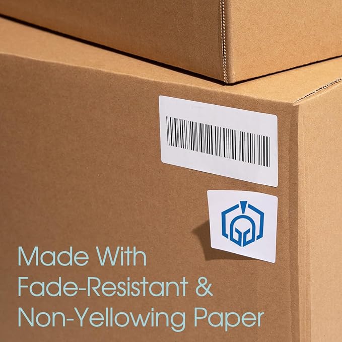 3" X 2" Matte White Printable Labels for Inkjet and Laser Printers - 100 Sheets, 1000 Custom Stickers for Address Labels, Product Labeling, Shipping - Spartan Industrial Template R011
