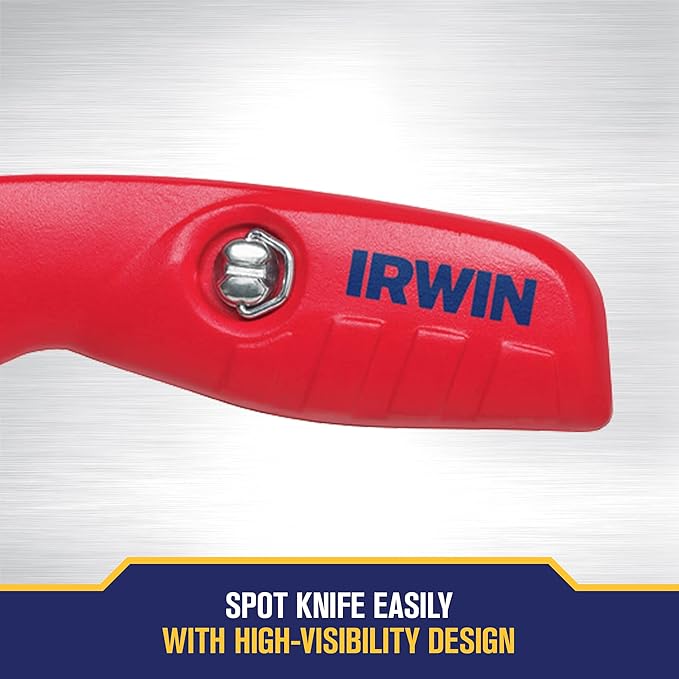IRWIN Utility Knife, Self-Retracting for Safety (2088600), Red (Pack of 2)