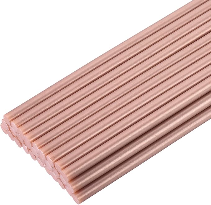 uxcell 30pcs Full Size Hot Glue Gun Sticks 8-inch x 0.27-inch High Sticky Small Hot Glue Sticks for Glue Gun, Rose Gold