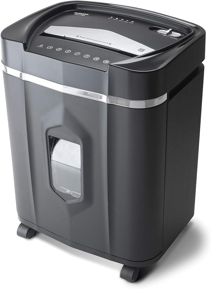 Aurora AU1210MA Professional Grade High Security 12-Sheet Micro-Cut Paper/CD and Credit Card/ 60 Minutes Continuous Run Time Shredder