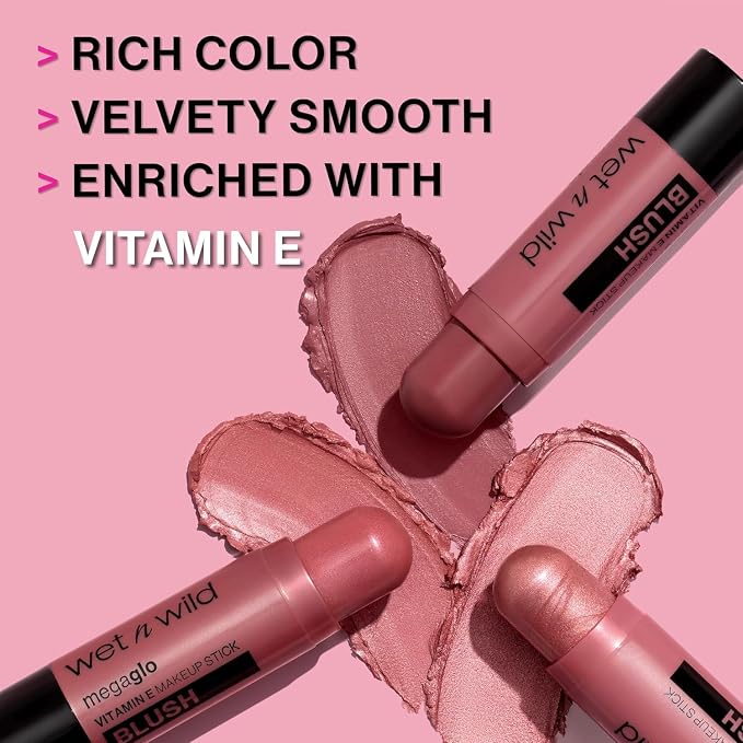 wet n wild MegaGlo Makeup Stick, Buildable Color, Versatile Use, Cruelty-Free & Vegan - Say It Ain't Rose
