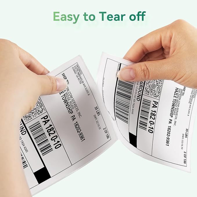 iDPRT Shipping Labels - 4x6 Thermal Direct Address Labels, Fan-Fold, Strong Adhesive, 500 per Stack, Compatible with JADENS,MUNBYN,Nelko,Phomemo,KNAON,iDPRT Thermal Label Printers