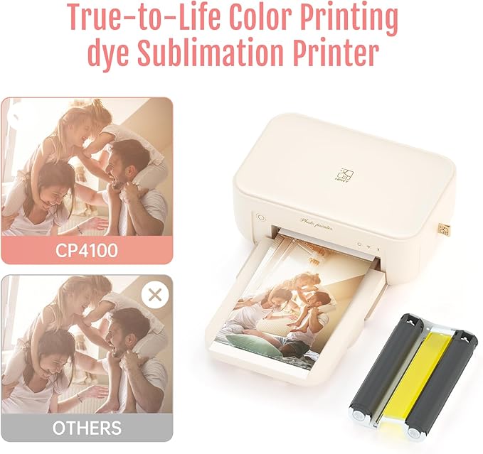 HPRT 4"X 6" Photo Paper 108 Sheets and Two Ribbons，Designed iDPRT CP4100/CP4000L/CP6000 Photo Printer