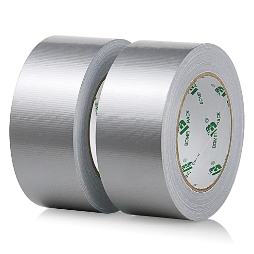 2 Pack Duct Tape Heavy Duty,9 Mil Thickness,2 Inches x 30 Yards,Strong Industrial Strength,Flexible,No Residue,Waterproof and Tear by Hand,Multi-Use for Indoor & Outdoor Repairs (Silver)