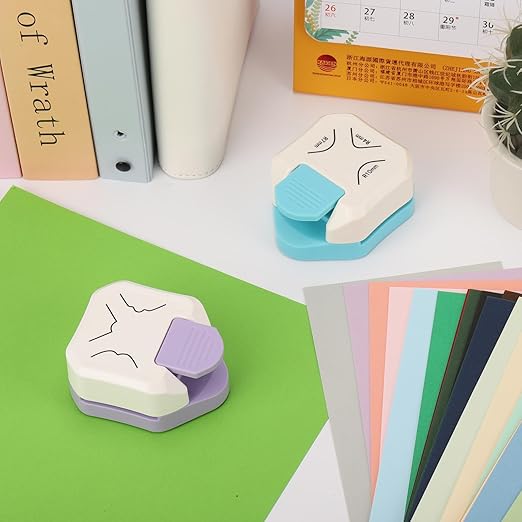 2PCS Paper Corner Rounder Corner Punch 3 in 1 Corner Cutter for Card Making, Laminate, Cardstock, Scrapbooking and Paper Crafts, Business Cards(4mm, 7mm, 10mm)