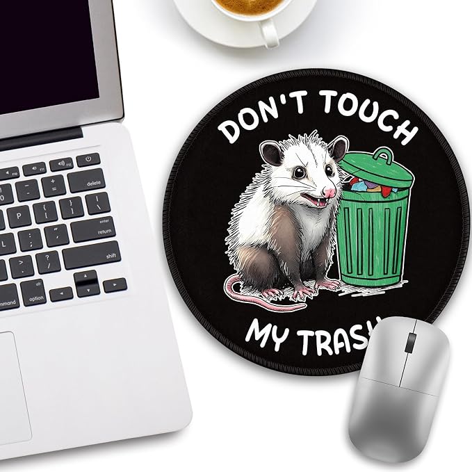 Funny Work Mouse Pad, Small Round Mousepad for Desk, Laptop | Mini Travel Wireless Mice Pad for Computer, Office Accessories, Coworker Gifts, 8.6 x 8.6 inch
