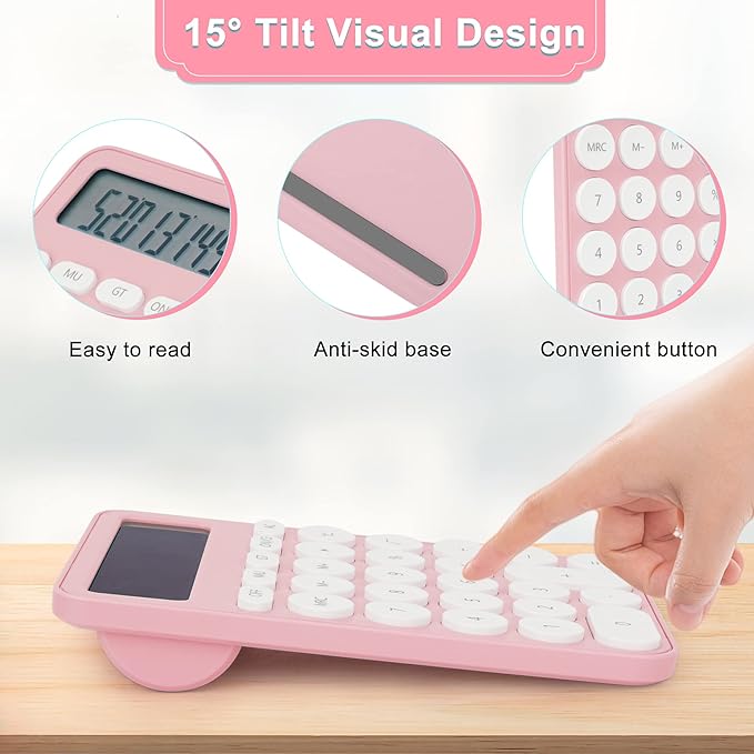 VEWINGL Standard Calculator, 12 Digit Large Display Desktop Calculator with Big Buttons for Office, School, Home & Business