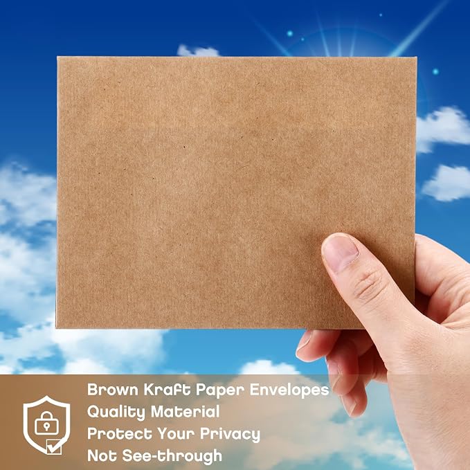 Fainne 1200 Pack Kraft Envelopes for Invitation, 120 GSM,A2, 4.375 X 5.75 in