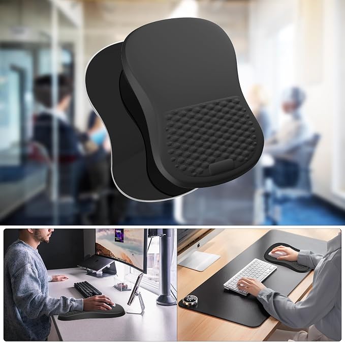 Ergonomic Mouse Pad with Wrist Rest Support, Mousepad with Comfortable Memory Foam Wrist Rest and Non-Slip PU Base for Pain Relief, Computer, Laptop, Office, Home