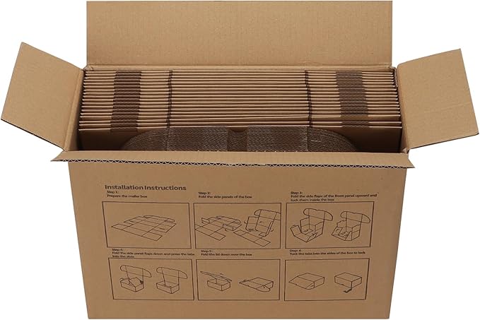 HORLIMER 6x4x3 inches Shipping Boxes Set of 40, Brown Corrugated Cardboard Box for Mailing, Packaging, Small Business
